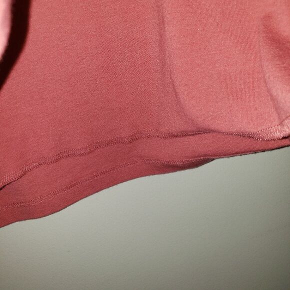 ORVIS PERFECT TEE 3/3 SLEEVE COUNTRY PINK ROSE V SCOOP NECK LARGE PIMA COTTON - Picture 4 of 5